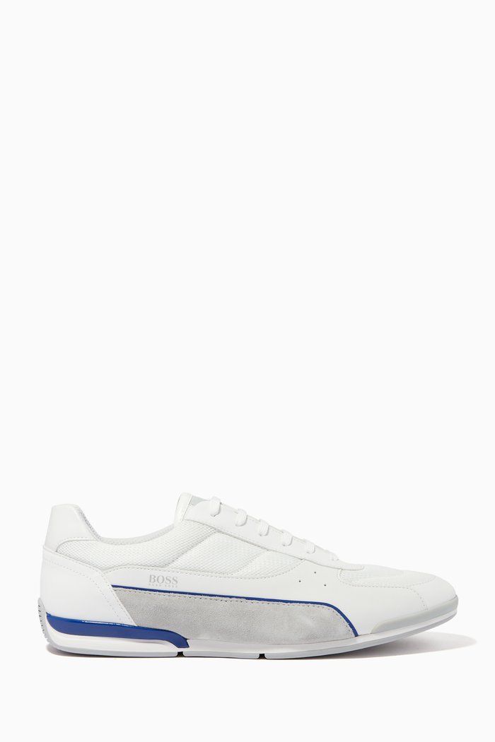 

Saturn Low-profile Trainers in Mesh, Leather & Suede, White