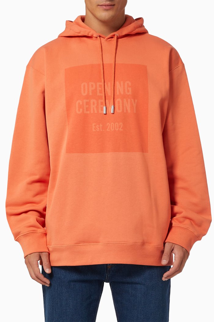 

Box Logo Hoodie in Cotton, Orange