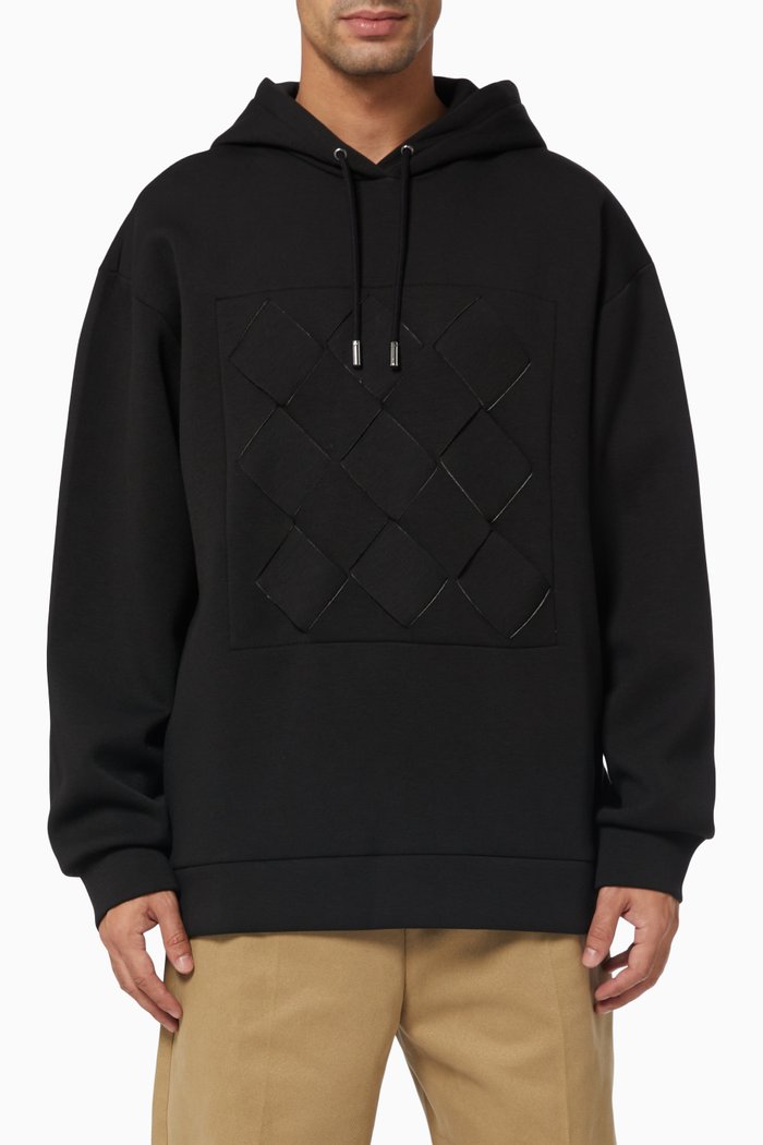 

Weaving Box Bonded Hoodie in Cotton, Grey