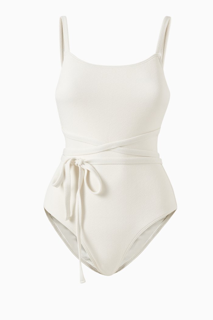 Tie Side One Piece Swimsuit, Neutral