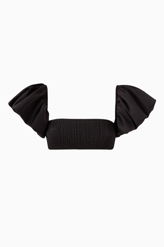 

Henry Bandeau Bikini Top in Lycra, Black