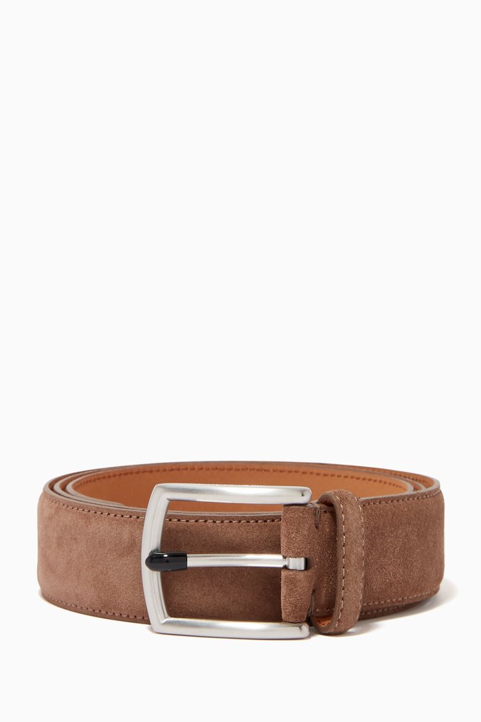 

Belt in Nubuck Leather, Brown