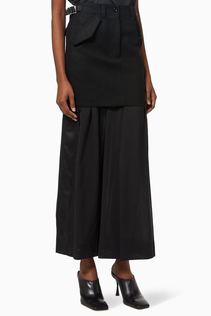 

Suiting Skirt in Poplin Blend, Black
