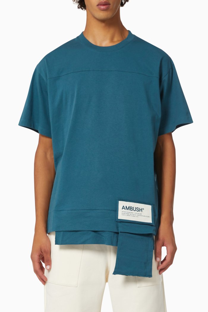 

Waist Pocket T-shirt in Cotton Jersey, Blue