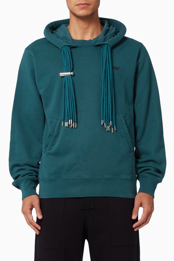 

Multi-cord Hoodie in Cotton Jersey, Blue