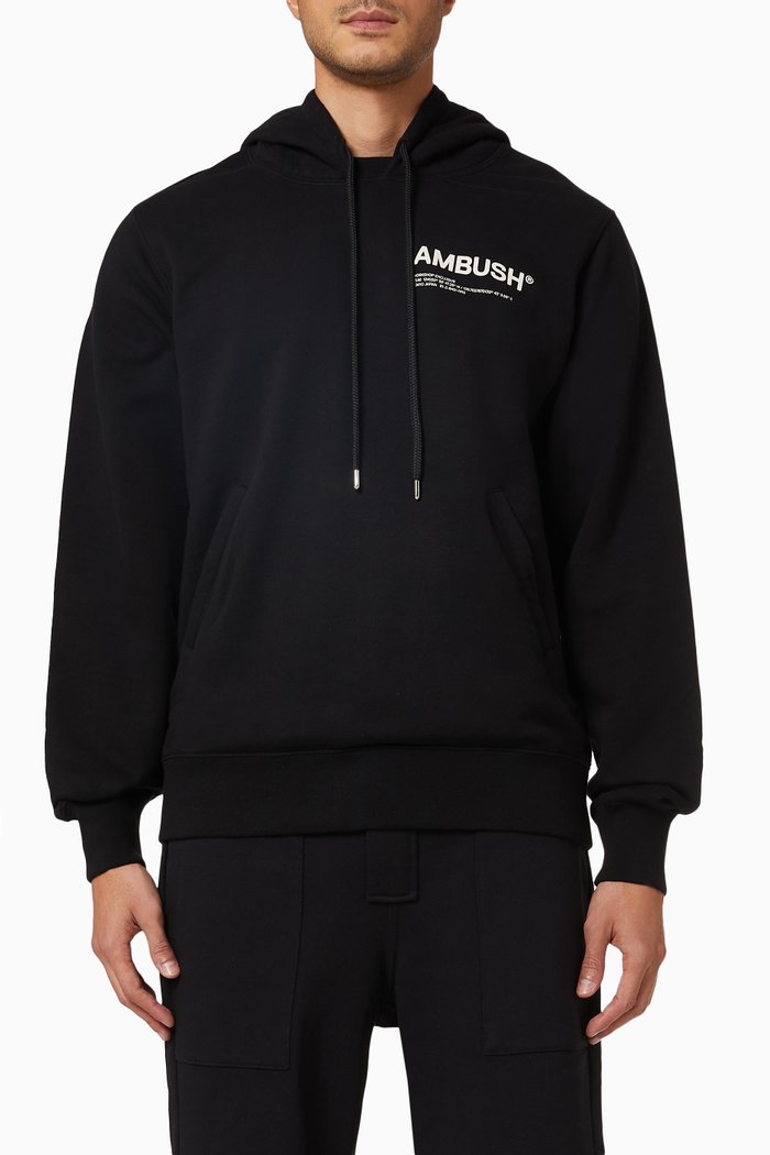 

Logo Hoodie in Cotton Fleece, Black