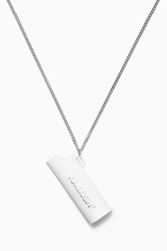 

Lighter Case Necklace in Sterling Silver, White