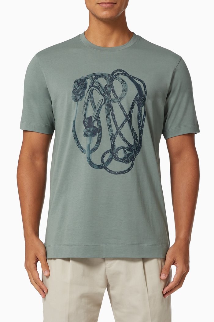 

Mountain Climbing T-shirt in Cotton, Blue