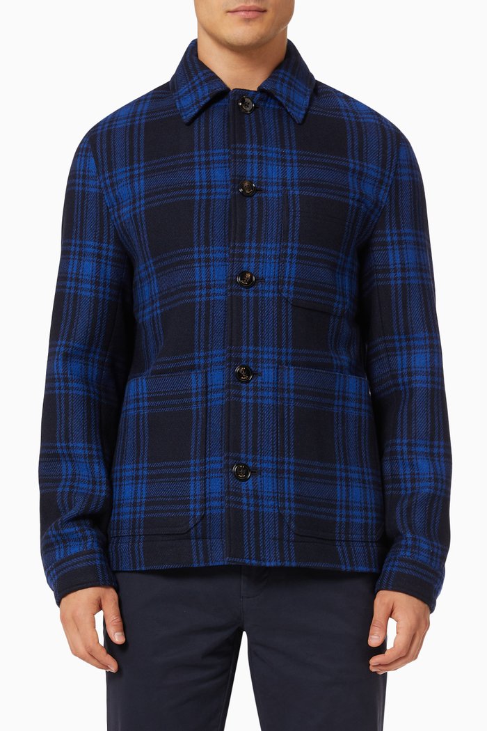 

Rift Jacket in Check Wool Blend, Blue