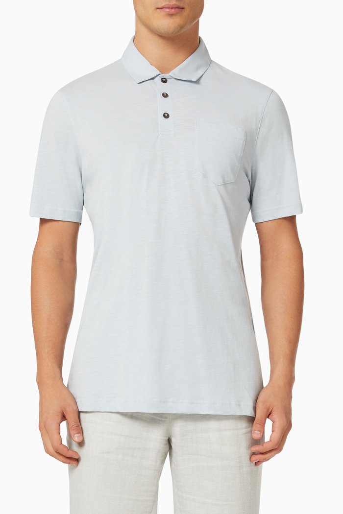 

Distanc Polo in Cotton, Grey