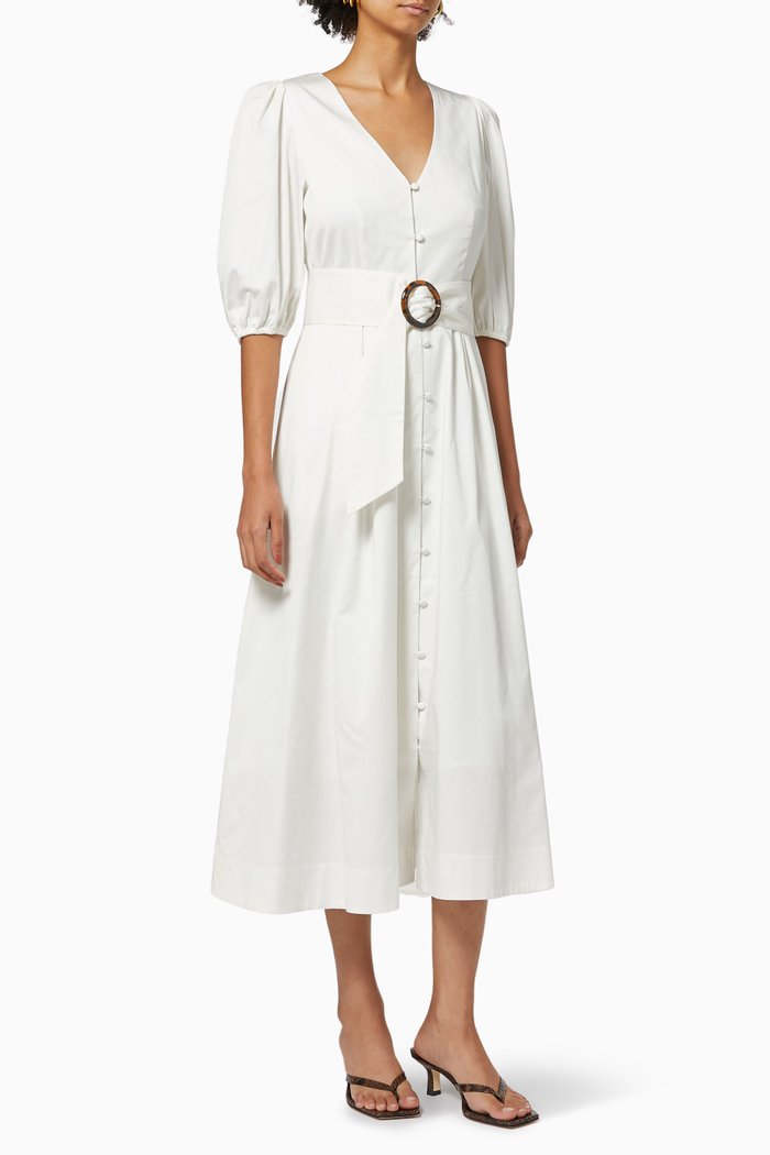 

Popppyy Dress in Stretch Cotton, White