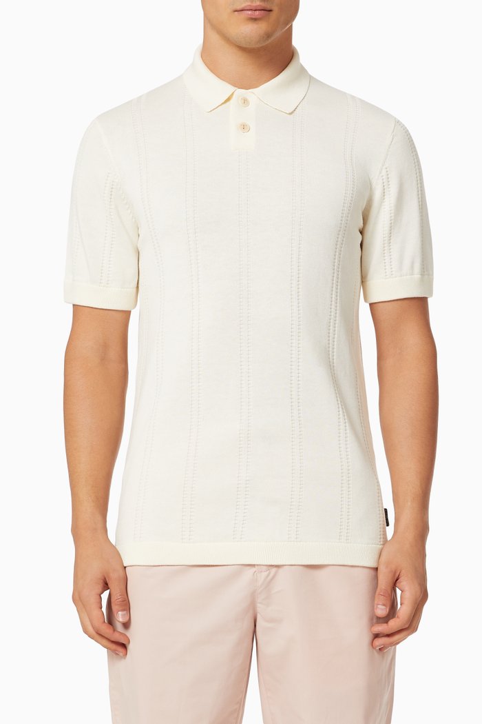 

Youfroz Polo in Cotton Blend Knit, White