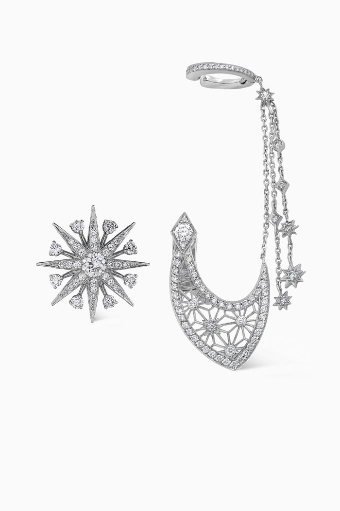 

Starlight & Filigree Diamond Earring in 18kt White Gold