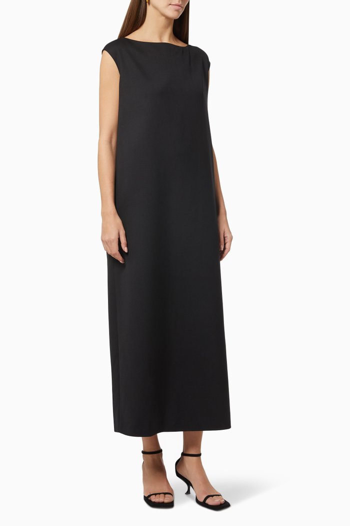 

Mari Dress in Wool Crepe, Black