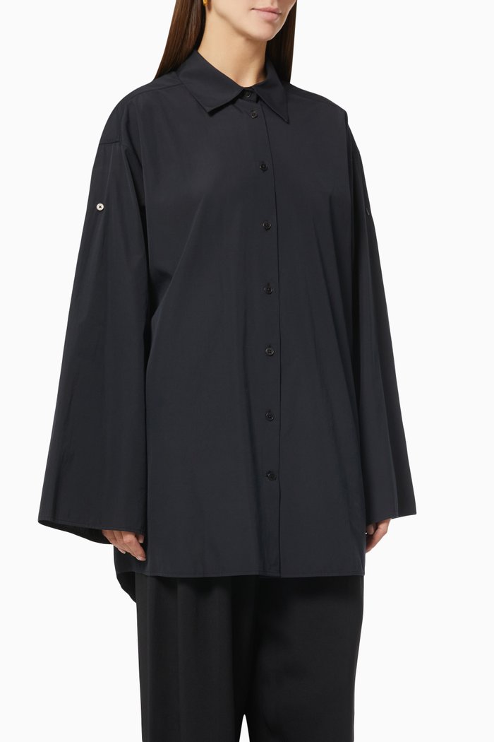 

Elden Oversized Shirt in Cotton Poplin, Black
