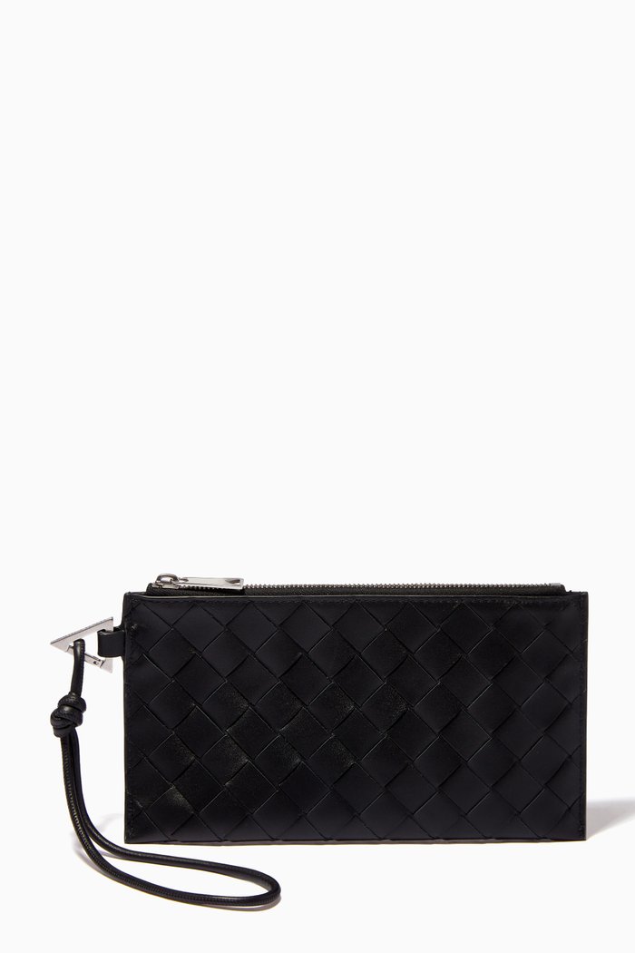 

Bill Pouch in Intrecciato Calfskin, Black