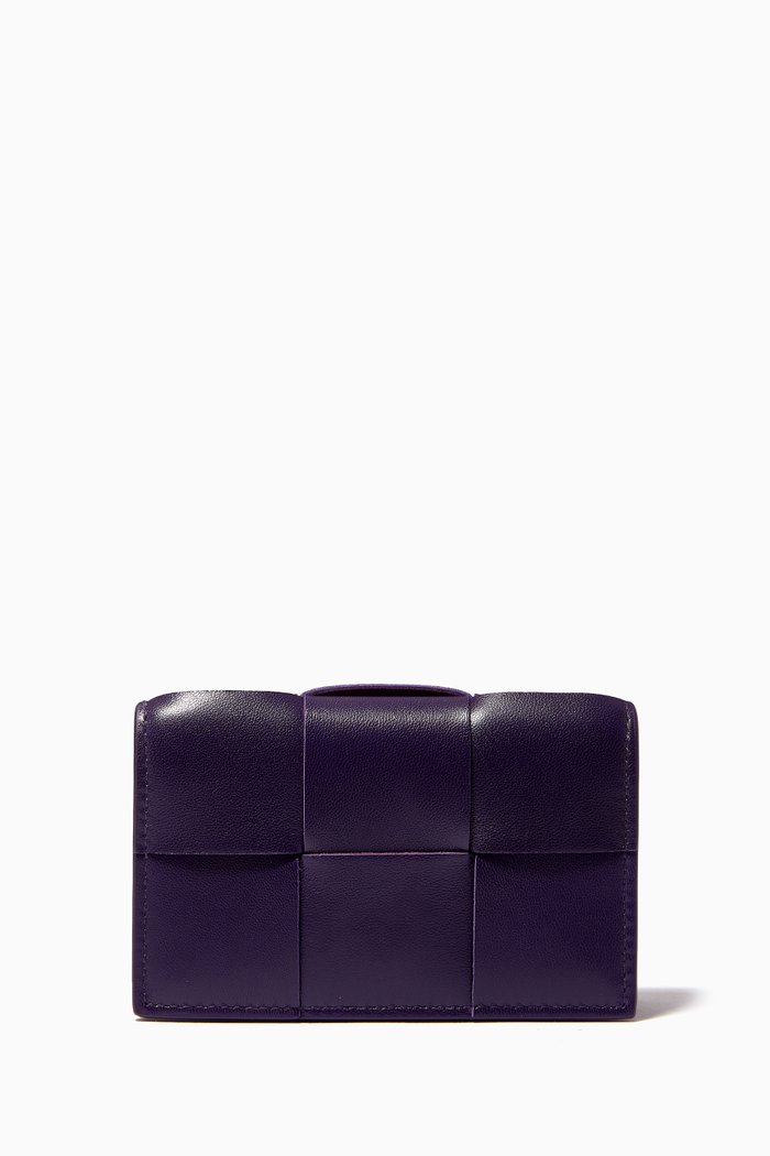 

Card Case in Intrecciato Nappa, Purple