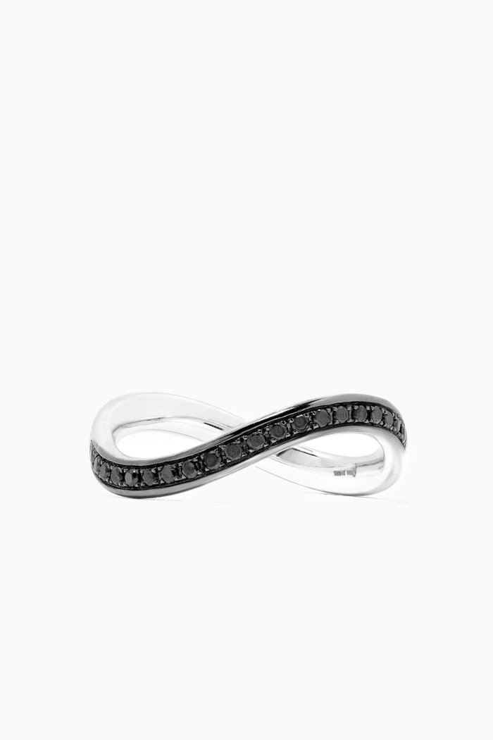 

Midi Infinity Band with Diamonds in 18kt White Gold