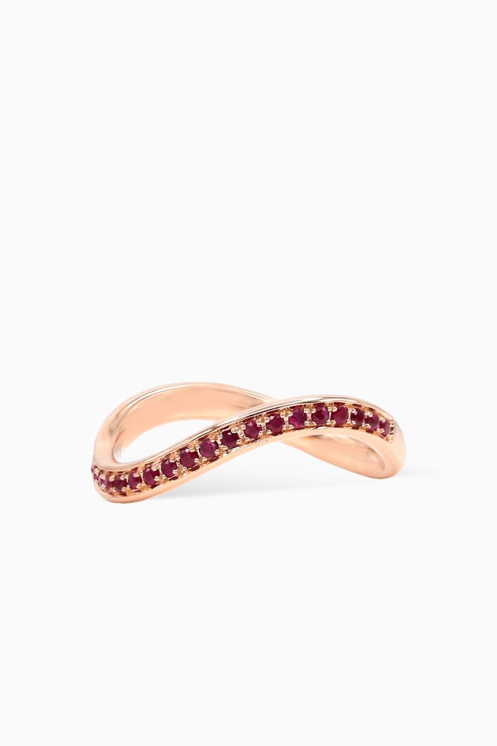 

Midi Infinity Band Ring with Rubies in 18kt Rose Gold