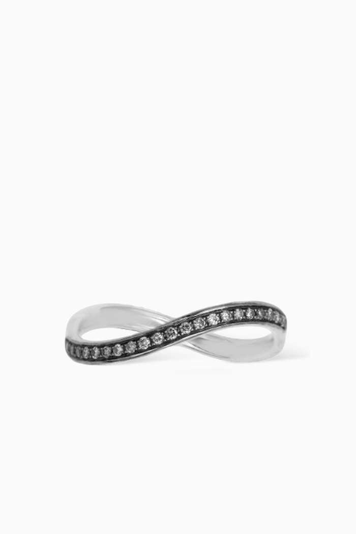 

Infinity Band Ring with Diamonds in 18kt White Gold