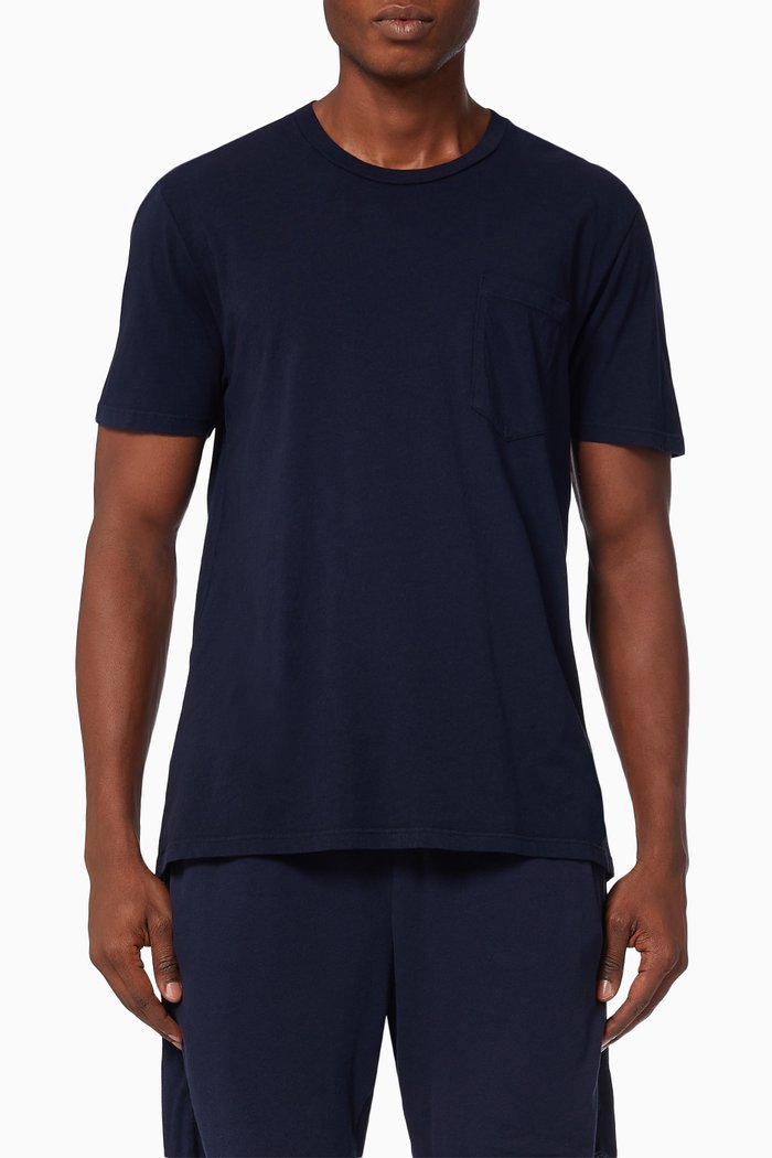 

Classic Pocket T-shirt in Cotton Jersey, Blue