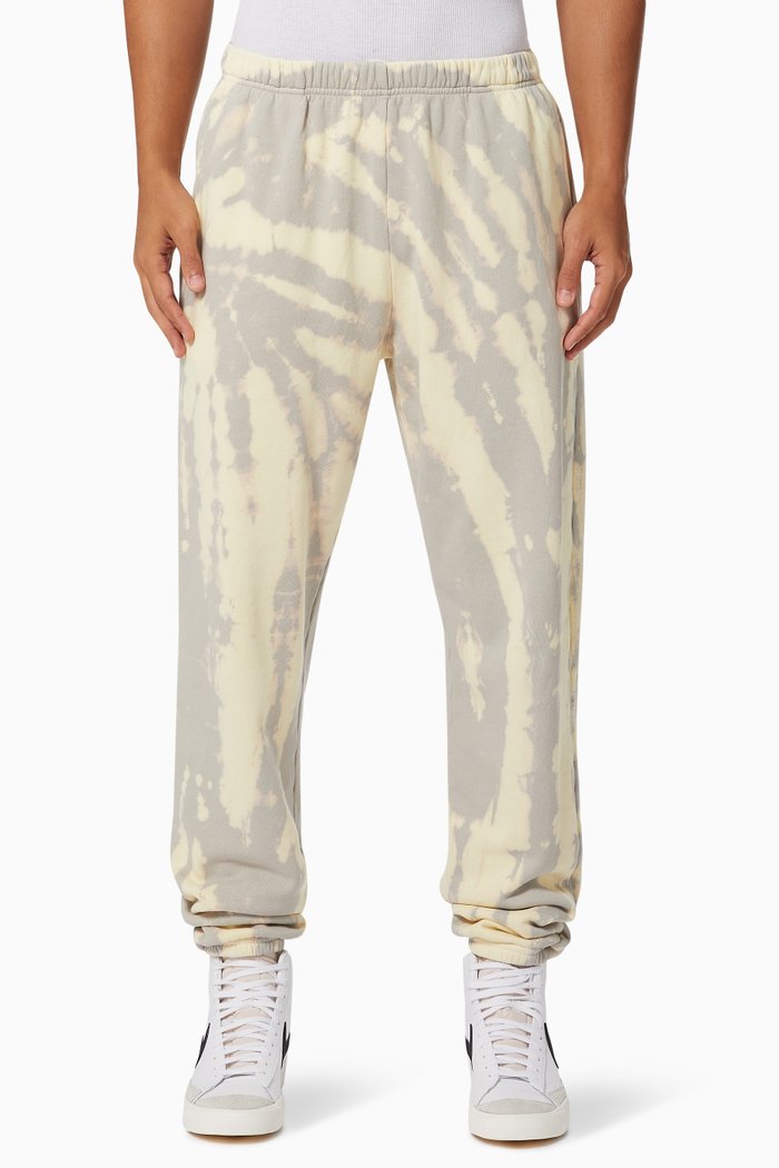 

Bleach Tie-dye Sweatpants in Heavyweight Cotton Fleece, Grey