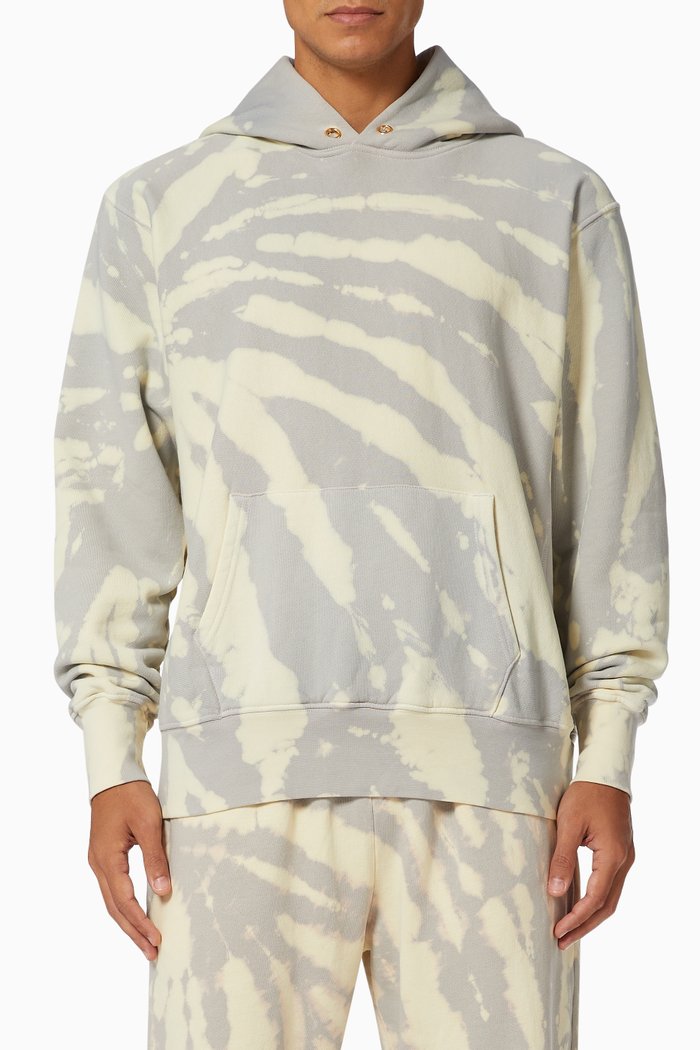 

Bleach Tie-dye Hoodie in Heavyweight Fleece, Grey