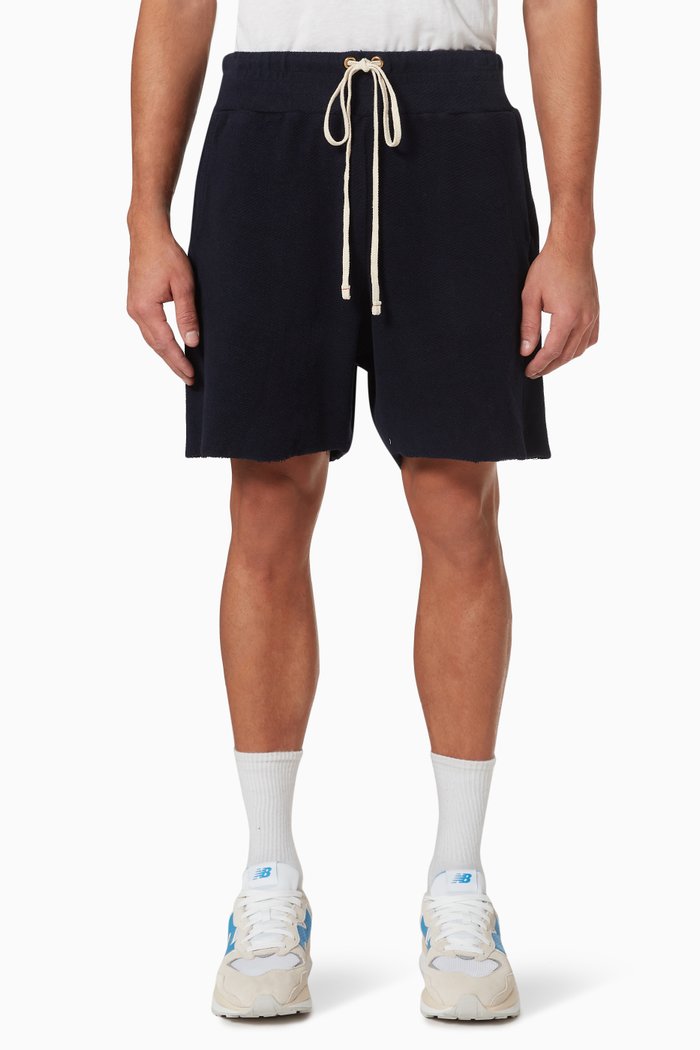 Yacht Shorts in Brushed Cotton Fleece, Blue