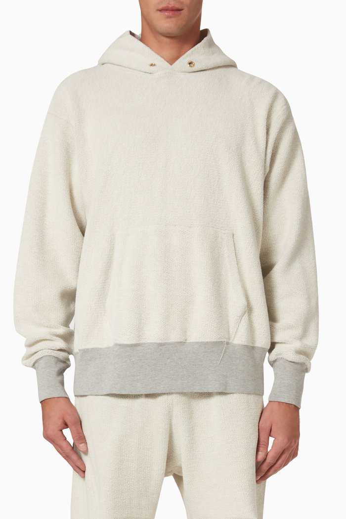 

Hoodie in Brushed Cotton Fleece, Grey