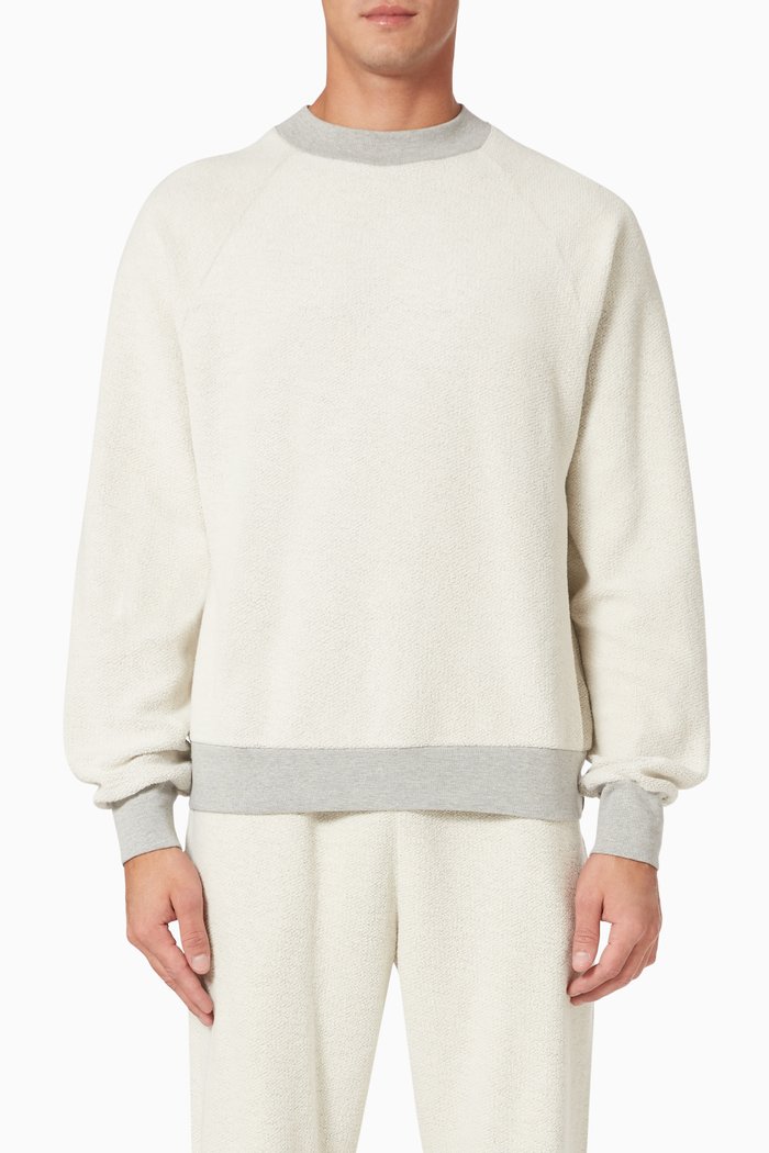 

Sweatshirt in Brushed Cotton Fleece, Grey