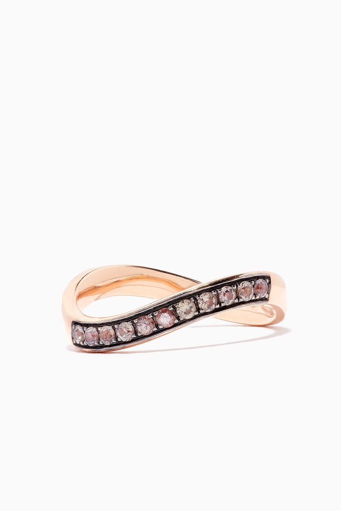 Wide Infinity Band Ring with Diamonds in 18kt Rose Gold