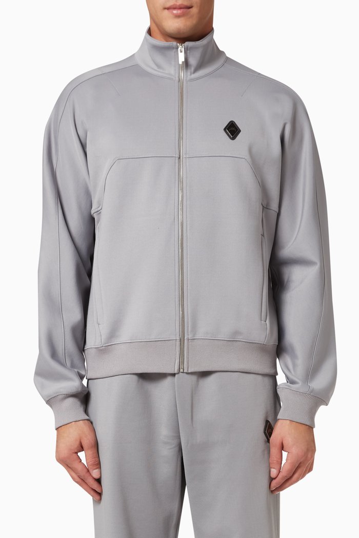 

Zip Sweatshirt in Technical Jersey, Grey