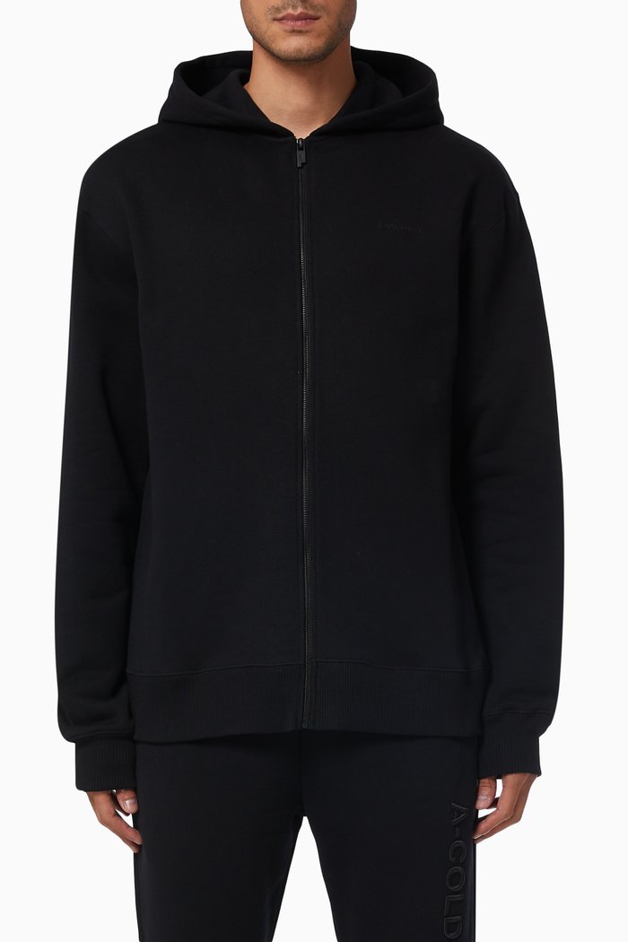 

Logo Hoodie in Loopback Cotton Jersey, Black