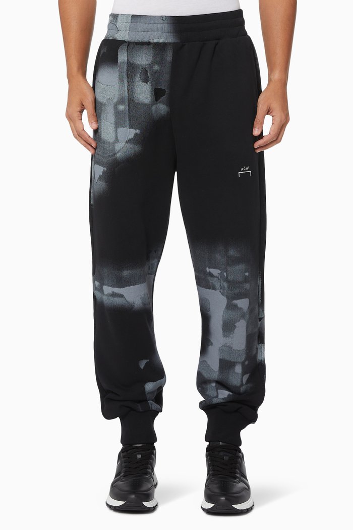 

Brush Stroke Sweatpants in Cotton, Black