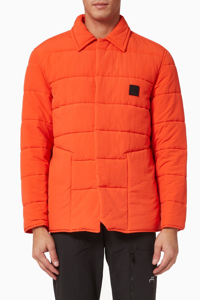 

Overshirt Jacket in Quilted Nylon, Orange