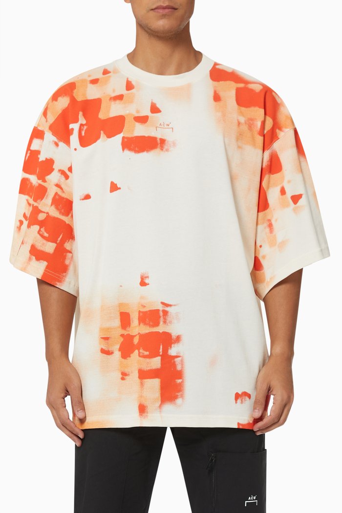 

Brush Stroke T-shirt in Cotton, Orange