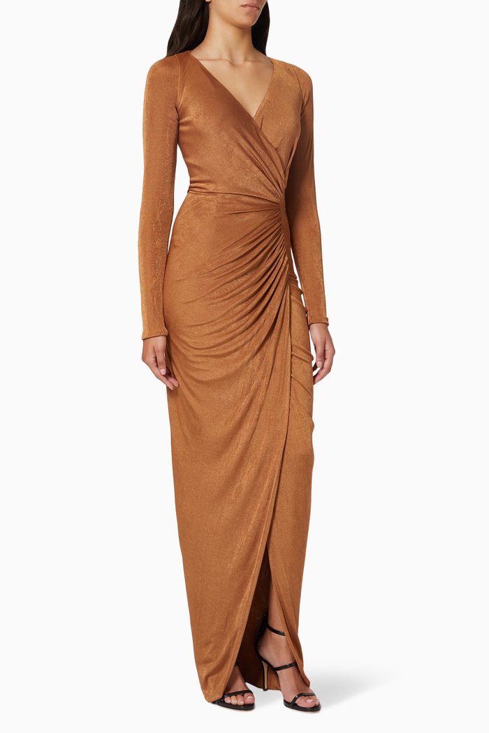 

Embellished Gown in Jersey, Brown