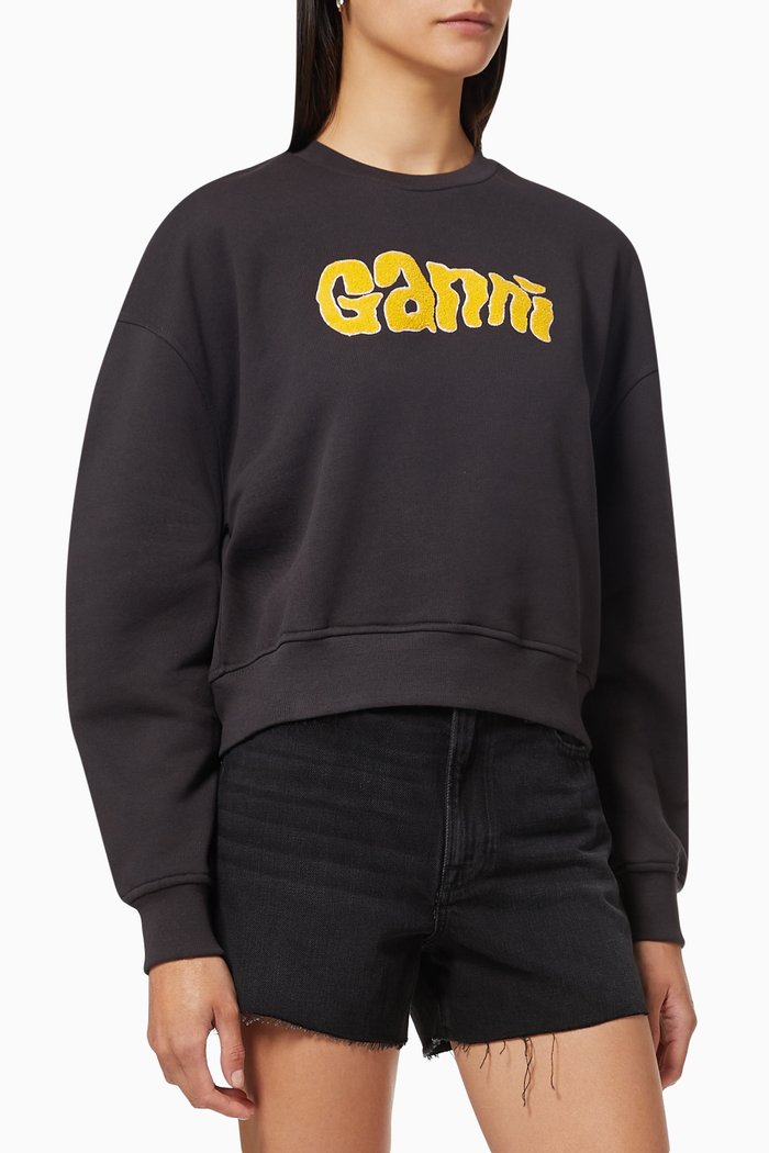 

Isoli Logo Sweatshirt in Jersey, Black