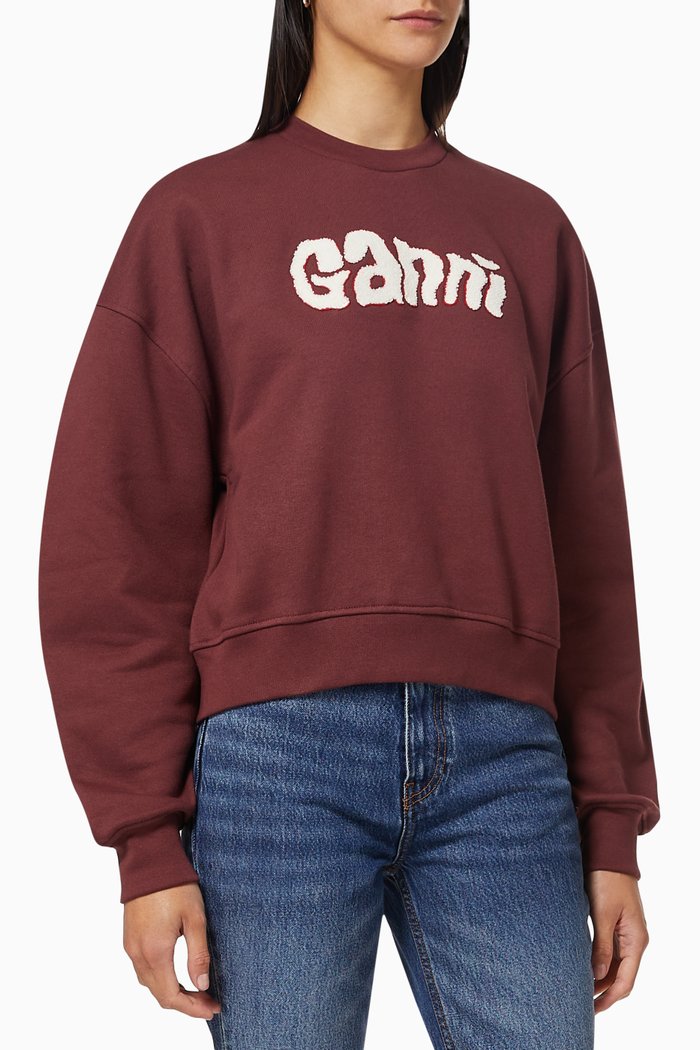 

Isoli Logo Sweatshirt in Jersey, Burgundy