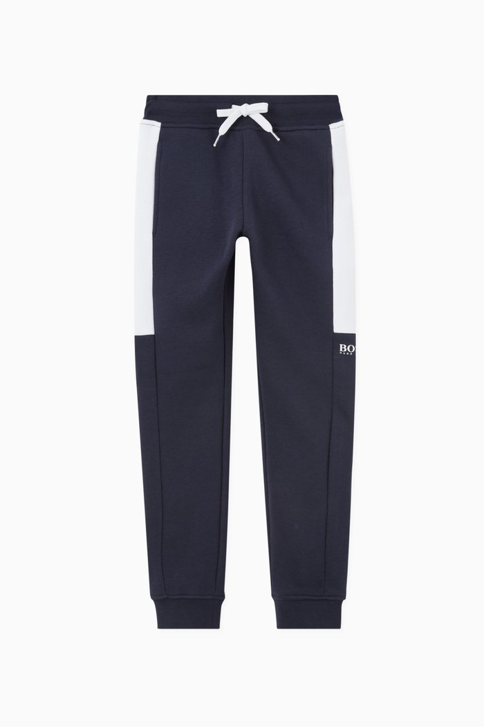 

Side Stripe Track Pants in Fleece, Blue