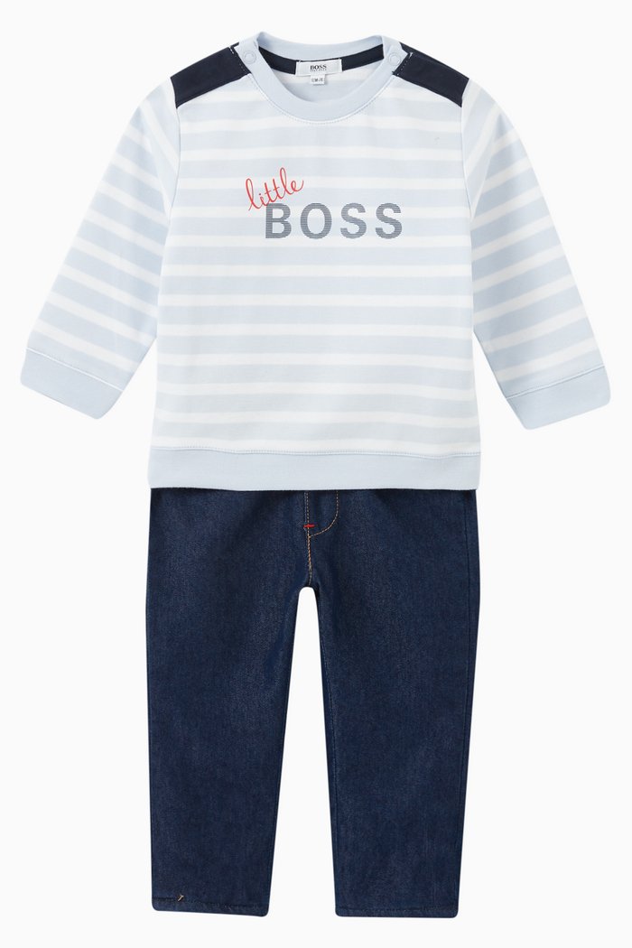 Sweatshirt & Jeans in Jersey, Blue
