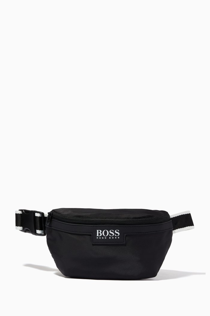 Logo Belt Bag in Canvas, Black