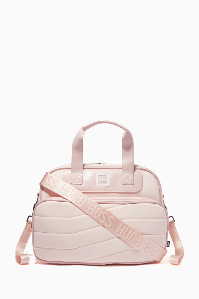 Diaper Bag with Bottle Holder & Changing Mat, Pink
