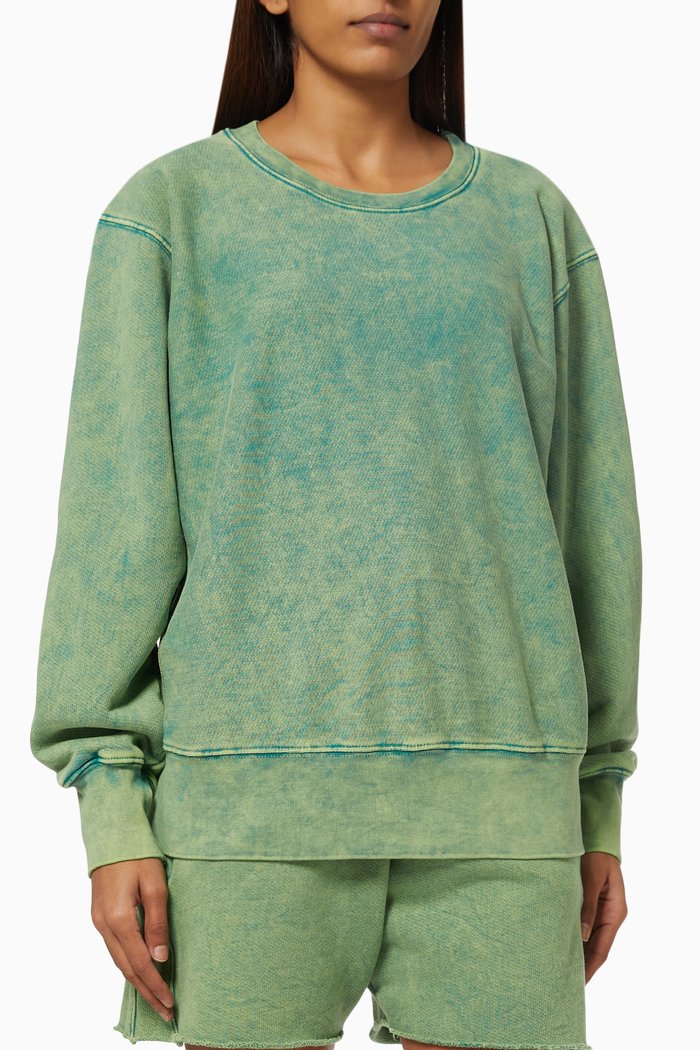 

Crop Crew Sweatshirt in Fleeceback Jersey, Green