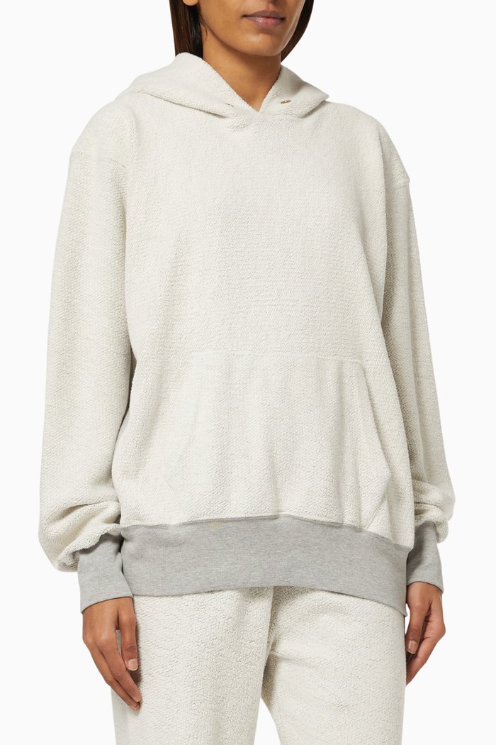 

Hoodie in Brushed Cotton Fleece, Grey