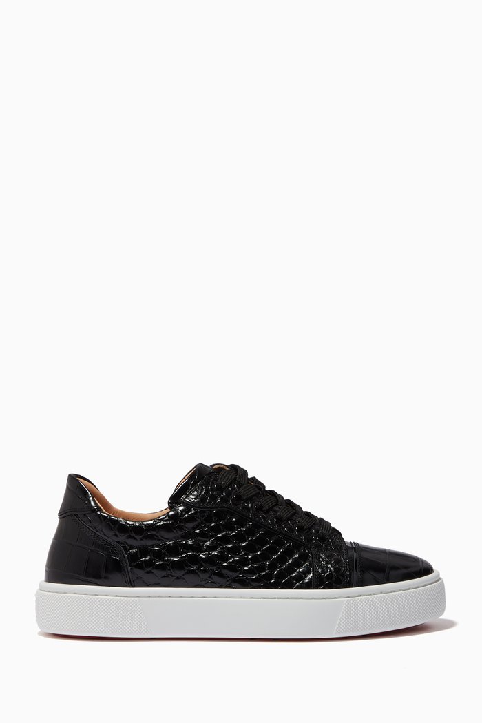 

Vieirissima Sneakers in Alligator Embossed Leather, Black