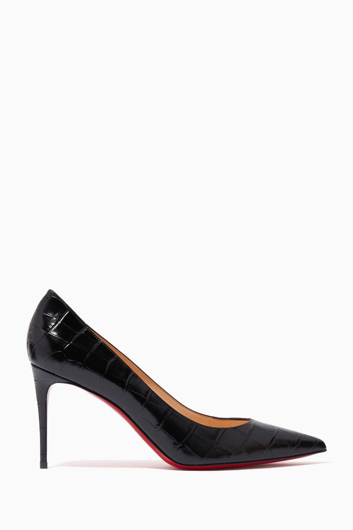 

Kate 85 Pumps in Alligator Embossed Leather, Black