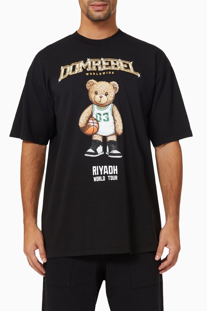 

Bearball Riyadh Box T-shirt in Cotton, Black