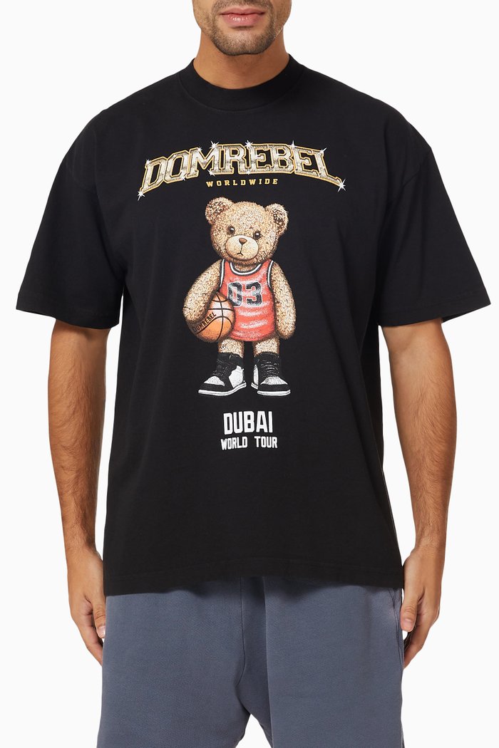 

Bearball Dubai Box T-shirt in Cotton, Black