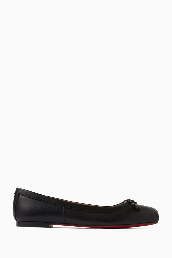 

Mamadrague Square-toe Ballet Flats in Nappa, Black
